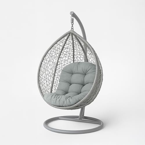 HOMESCAPES Coussin pour Fauteuil Suspendu extérieur, Coussin de Rechange pour Fauteuil œuf – Usage intérieur et extérieur - Gris