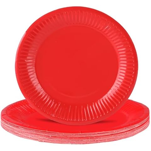 Halinuia Assiettes Jetables Rouge 20 pièces Cover