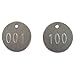 100-Pack Numbered Aluminum Tags, 001-100, 1.25