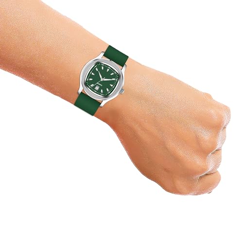 Image of styledose Minimalist dial Softest Adjustable Silicon Belt Quartz Analog Date Display Wrist Watch for Men