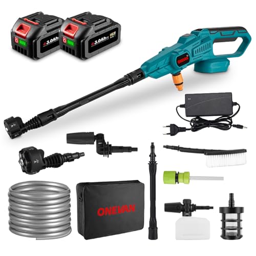 ONEVAN Idropulitrice a Batteria con 2 Batterie 3.0Ah e Lancia