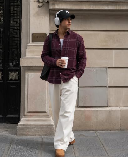 FINIVO FASHION Store FINIVO FASHION Men's Cotton Blend Checked Casual - Image 4