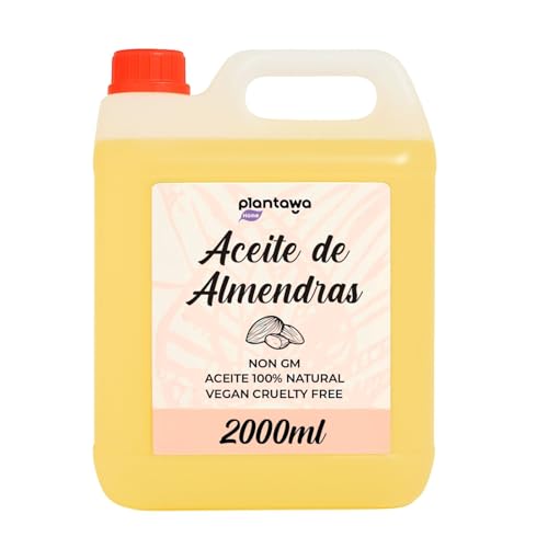 PLANTAWA Aceite de Almendras 2L | 100% Natural y Puro | Hidratación Diaria para Piel Sensible | Masajes, Bebés y Estrías | Sin Perfume | Alta Rendimiento