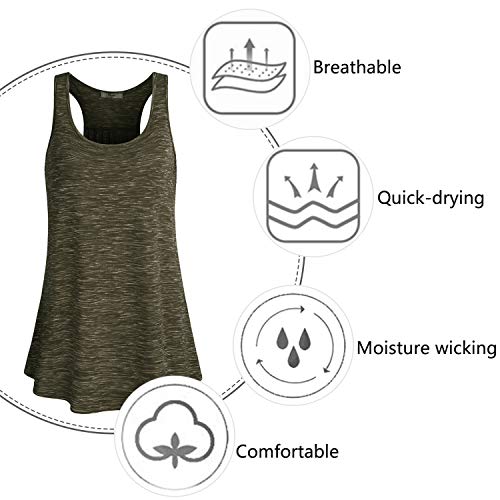 Image of Cestyle Womens Sleeveless Scoop Neck Flowy Loose Fit Workout Shirts Racerback Long Tank Tops