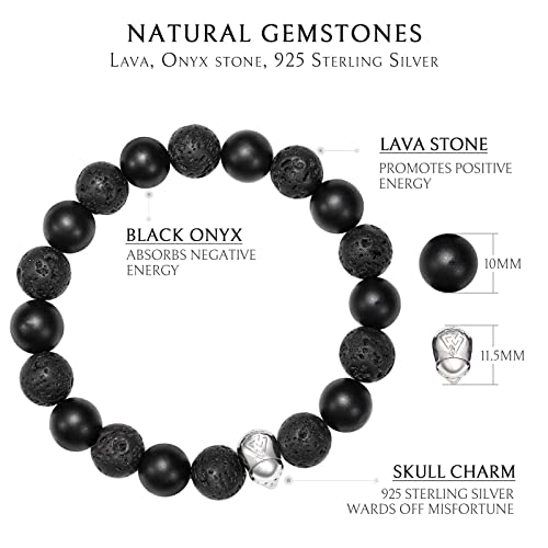 Awnl Men's Double Strand Bracelet With Black Onyx Volcanic Obsidian Natural Gemstones Healing Protection Beads Bracelet Gift For Men #TOP3