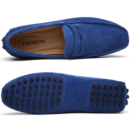 Image of PPXID Men's Dress Loafers Slip On Casual Shoes Lightweight Soft Penny Loafers Suede Driving Boat Shoes Moccasins