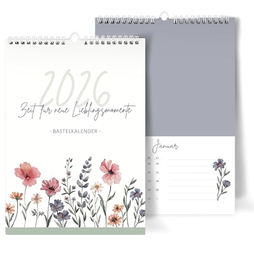 Fotokalender 2026 zum selber gestalten I DIY Bastelkalender DIN A4 I Hochwertiger Wand-Kreativ-Kalender 2025 zum Selbstgestalten I Foto Bilder einkleben