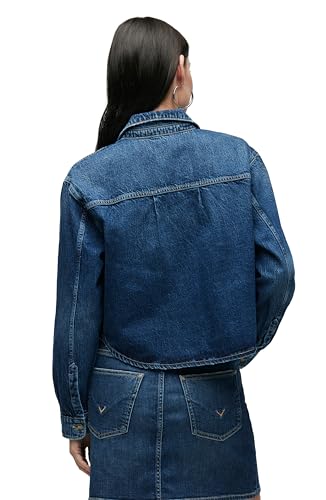 HUDSON Women's Boxy Long Sleeve Button Down Shirt with Pockets3