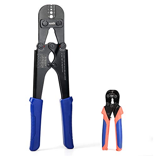 IWISS Wire Rope Crimping Tool with Cable Cutter Works for Aluminum Oval Sleeves and Stop Loops Steel Copper Sleeves and Ferrules from 3/64-inch to 1/8-inch