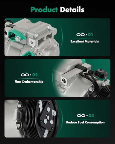 Image of SCITOO AC Compressor for Hyundai for Sonata 2.4L 2009-2010 | Fast Cooling, Ultra Low Noise (≤72 dB)Air Conditioner Compressor with Clutch, Easy Installation, 4716036 5512849 6512849