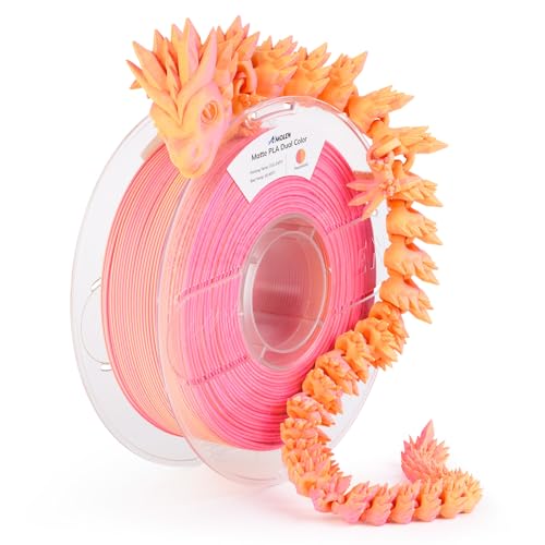 Image of AMOLEN Matte PLA 3D Printer Filament, Dual Color Peach Gold PLA Filament 1.75mm Smooth Finish Color Change 3D Printing Filament 1.75mm, 1KG /2.2lb