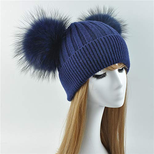 Brillabenny Set 2 Cappelli Pelliccia Vera Cashmere...