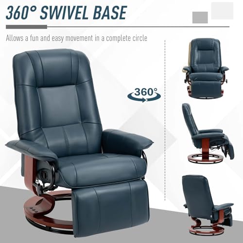 Sillón manual plegable de cuero sintético azul miniatura 6