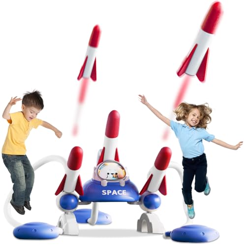 Rocket-Launcher-for-Kids-6-Foam-Toy-Rockets-and-2-Launch-Pads-for-Multi-Player-Soars-Up-to-100-Feet-Fun-Outdoor-Toys-Outside-Game-Birthday-Gifts-for-Boys-Girls-Ages-3-4-5-6-7-8-Years-Old