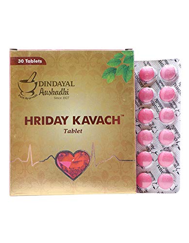 Image of Dindayal Hriday Kavach Tablet 30 Tab | Ayurvedic Heart Health Support
