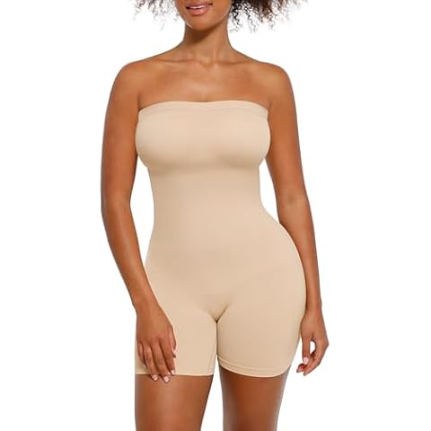 Lover-Beauty Shapewear Strapless Body Shaper for Women Tummy Control Seamless Butt Lifter with Removable Straps Skin Medium-Large Cover