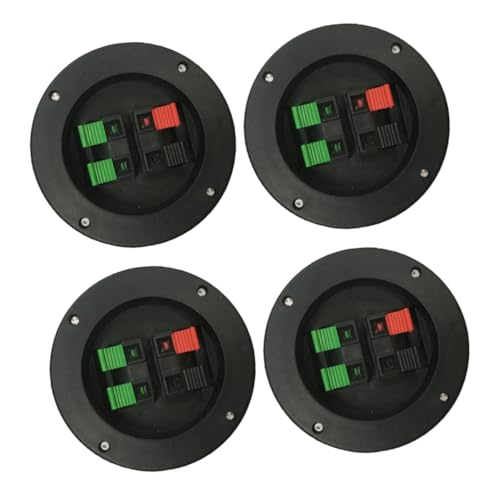 Conectores de altavoz 4 vías de plástico negro para equipos de sonido en kit de 4 piezas