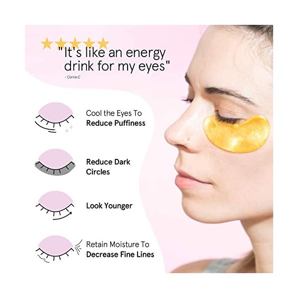 grace & stella Under Eye Mask - Christmas Gifts for Women, Christmas Gifts for Mom - Reduce Dark Circles, Puffy Eyes, Undereye Bags, Wrinkles - Gel Under Eye Patches - Vegan (24 Pairs, Gold)