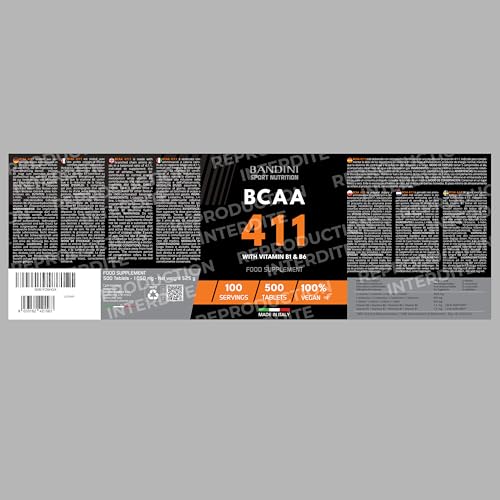 Bandini® BCAA 4.1.1 500 Comprimés = 100 Entrainements | Pré-workout Booster puissant | Sans OGM | Musculation & Fitness | Acide Aminés Essentiels Valine Leucine Vitamine B1 et B6 | Assimilation Rapide – Image 6