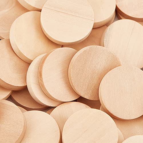 OLYCRAFT 100 x Unfinished Round Wooden Circles 0.98 Inches Natural White Discs for Painting Wedding, Home Decoration - Image 4