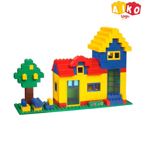 Image of AIKO Town House Set No. 6 | 278 Premium ABS Plastic Building Blocks | Multi-Colour Construction Toy for Kids | STEM Educational Blocks with Idea Book | Best Gift for Boys & Girls