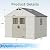 Greesum 10×8FT Plastic Outdoor Storage Shed with Floor and Lockable Door, Resin Sheds with 4-Windows and Multiple Skylights, Organization for Garden, Backyard, Pool Supplies, Beige