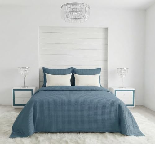 Cieffepi Home Collections MAYA Trapuntino Copriletto Trapuntato tinta unita per letto singolo e matrimoniale (Carta da zucchero, Matrimoniale)