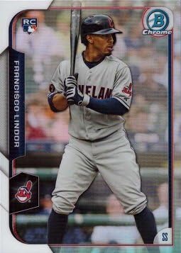 2015 Bowman Chrome Refractor #89 Francisco Lindor Baseball Rookie Card - Only 499 made!