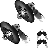 HWHongRV 2PCS RV Camper Shell Locks, Rv T Handle Lock for Storage Door, Pickup Truck & Boat, Right Keyed Alike Black Zinc Alloy Lock Body