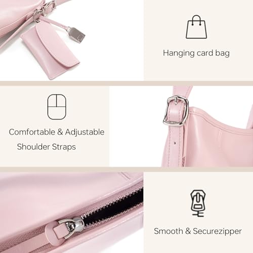 Bolso de cuero tipo bandolera negro para mujer miniatura 5