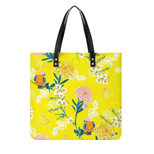 Sac de voyage oiseaux roses : le grand tote bag idéal pour vos vacances