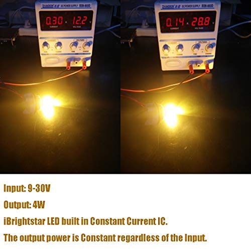 Ibrightstar Newest 9-30V Super Bright Low Power 1156 1141 1003 Ba15S Led Bulbs With Projector Replacement For Turn Signal Lights, Amber Yellow #TOP2