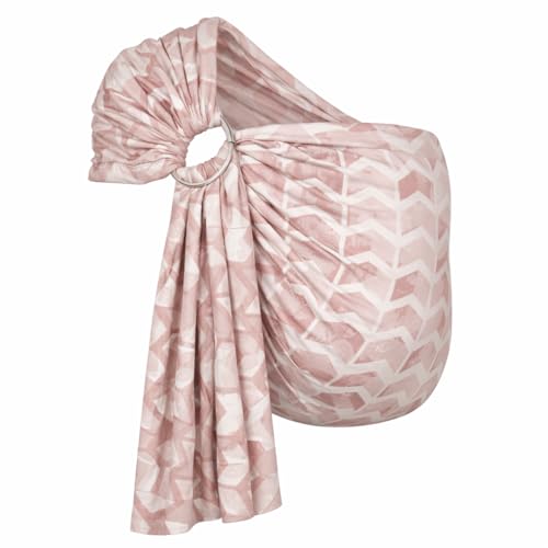 Hoppediz Ring-Sling, Baby-Tragetuch ab Geburt, 100 % kbA-Baumwolle, Design Amsterdam rose