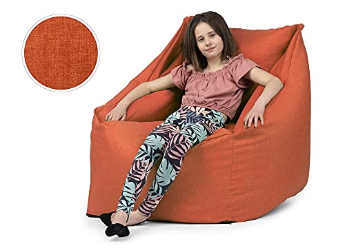 chilly pilley Sitzsack Sitzkissen Bodenkissen Sessel Gartenkissen mit Rückenlehne Sitz (Orange) – Bild 3