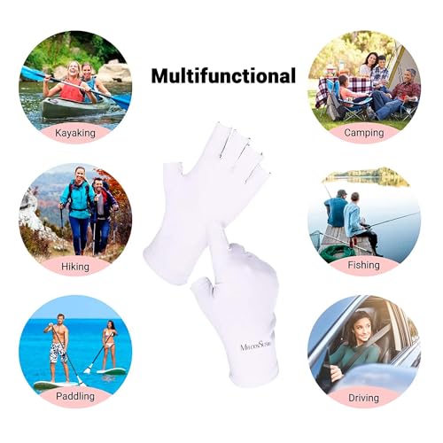 Image of MelodySusie Premium Fingerless Protection UV Gloves for Gel Manicures