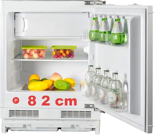 Frigo congelateur encastrable 82 cm sous plan de travail réfrigérateur | Refrigerateur congélateur | 96 L (84 L/12 L), 59 cm largeur | avec charnières de porte...