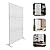 72'' H x 37'' W Metal Balcony Privacy Screen, Outdoor Indoor Privacy Screens with Stand, Freestanding Decorative Privacy Screen for Balcony Patio Lawn Garden, Privacy Fence Privacy Panel, White