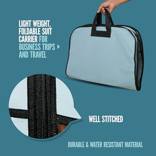 Image of SOLSTICE Suit Cover Big Size with Zip of (110 x 60 cm) | Suit, Coat, Blazer, Jacket Cover (Pack of 2) (BLUE)