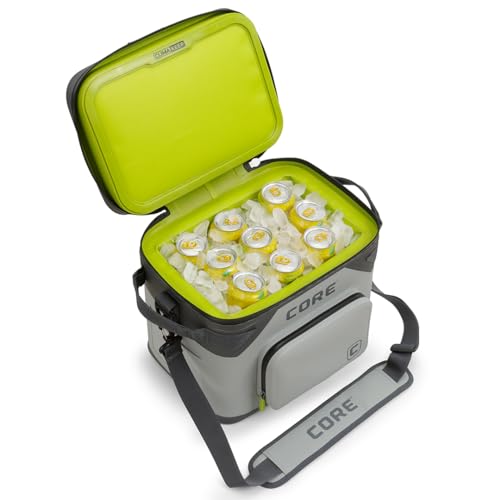Image of CORE Magnetic Leak Proof Soft Cooler with Waterproof Zipper | Insulated Bag Portable Ice Chest Box | Best Soft Cooler for Food & Beverages for Tailgating, Car Camping, Travel, and Family Beach Picnics