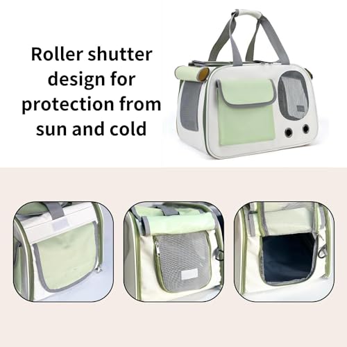 Cat-Travel-Carrier-Soft-Sided-Dog-Carrier-for-Medium-Cats-and-Puppy-up-to-15lbs-Pet-Carrier-with-Locking-Safety-Zippers-Airline-Approved-Travel-Dog-Carrier-Green