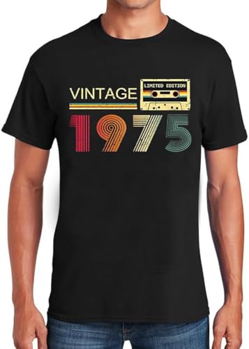 50th Birthday Gifts for Men Vintage 1975 Limited Edition T Shirts Dad Fathers Day Birthday Gifts for Husband Party Shirt2