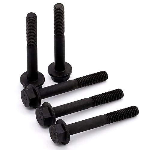 Image of Glvaner M6-1.0 x 45mm (20 pcs) Alloy Steel Flanged Washer Head Hex Bolts, Extra-Large Washer Head, 10.9 Grade Black Oxide Finish GB5789 Partial Thread