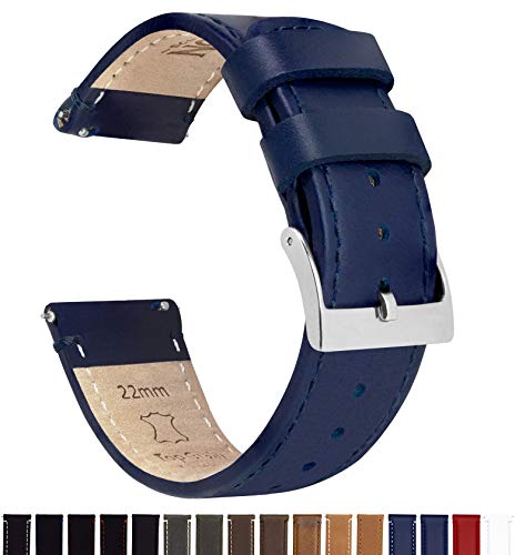 Image of BARTON WATCH BANDS - Top Grain Leather Watch Bands Compatible with Apple Watch Models - 1, 2, 3, 4, 5, 6, 7, 8, 9, 10, SE, Ultra & Ultra 2