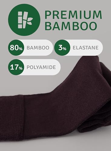 Image of Women's Bamboo Dress Socks, Crew for Business Trouser Casual, Soft, Thin & Seamless, Size 6-9 /9-12 (3, 4 or 5 Pairs)