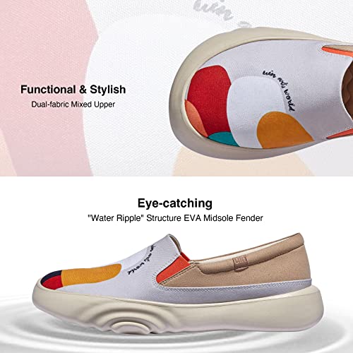 Image of UIN Shoes for Women Slip On Sneakers Comfortable Lightweight Barefoot Travel Art Painted Casual Loafers