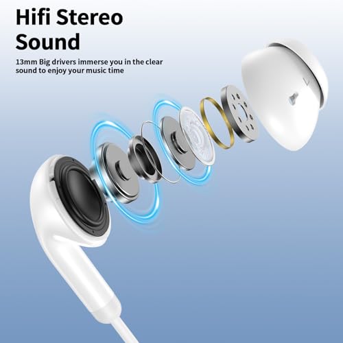 AIAUXAI USB Earbuds with Microphone Mute for PC,Wired Headphones USBA,White - image 5