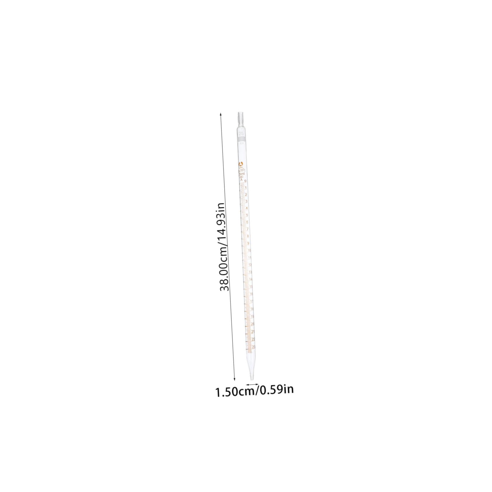 Pipetta Graduata in Vetro 25ml, 20 Pezzi per Laboratorio | Precisione di Misura, Struttura Scale, Formato Portatile, Vetro Trasparente