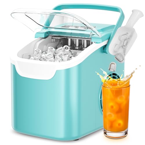 Image of Antarctic Star Countertop Ice Maker, Portable Ice Machine with Carry Handle, 26.5Lbs /24H, 2 Sizes Bullet Ice, 8Cubes in 6 Mins Office /Kitchen /Bar White