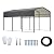 Ampela 15 x 10FT Carport,Upgraded Car Port with Heavy Duty Galvanized Steel Roof,Garage Car Shelter Shade Extra Large Metal Garage for Car,Boats and Tractors