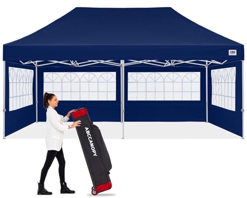 Image of ABCCANOPY Pop up Canopy Tent with Elegant Church Window 10X20,Navy Blue